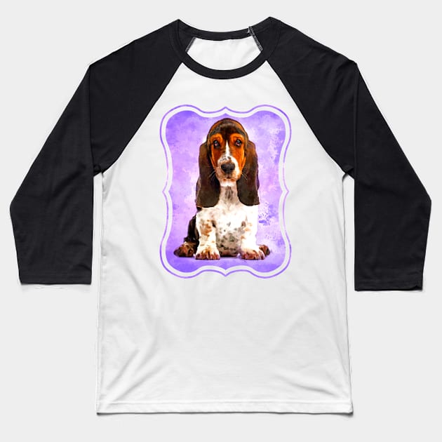 Basset Hound Puppy Baseball T-Shirt by Nartissima